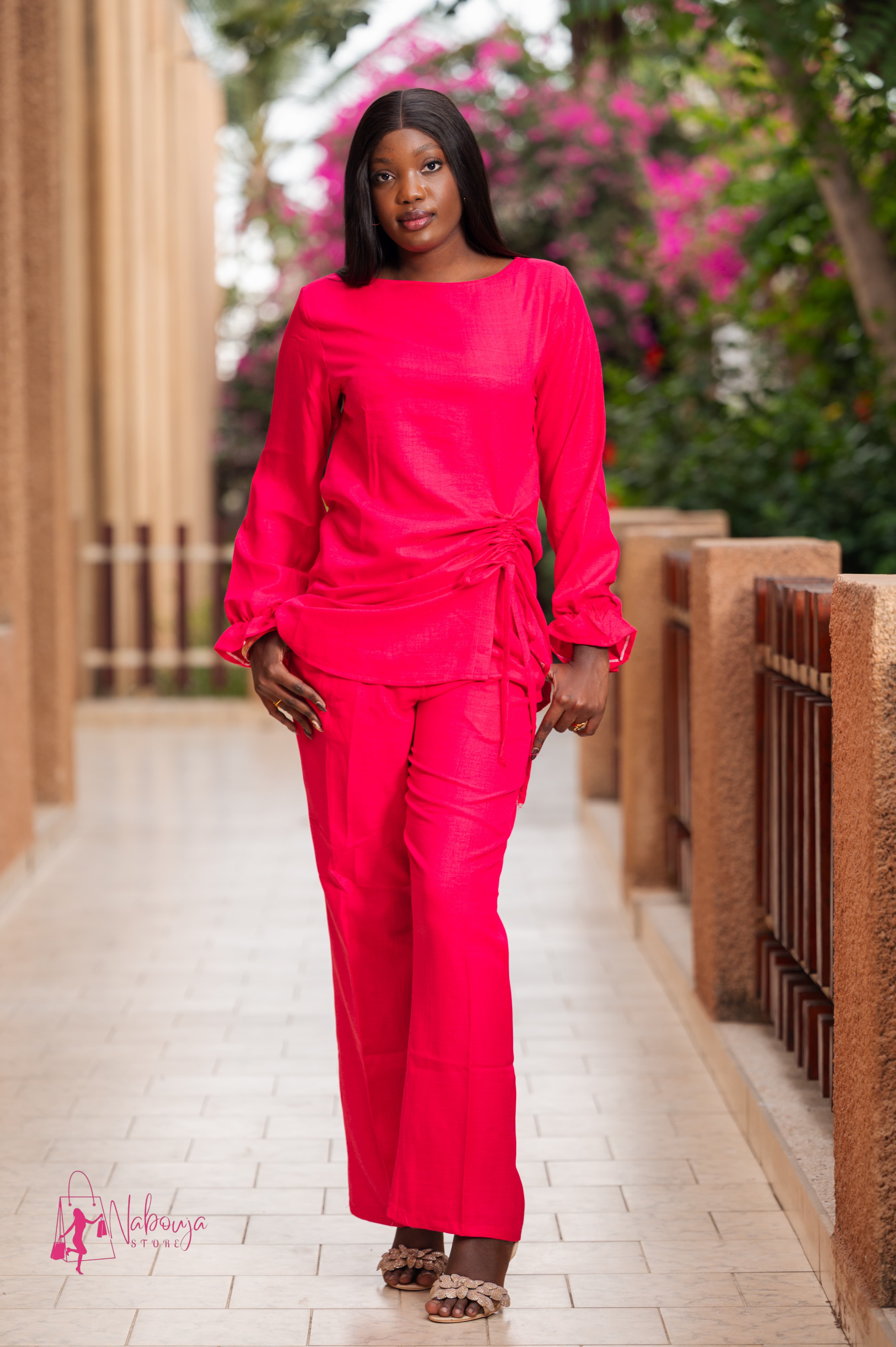 Robe Longue Zèbre Orange - Vue 2