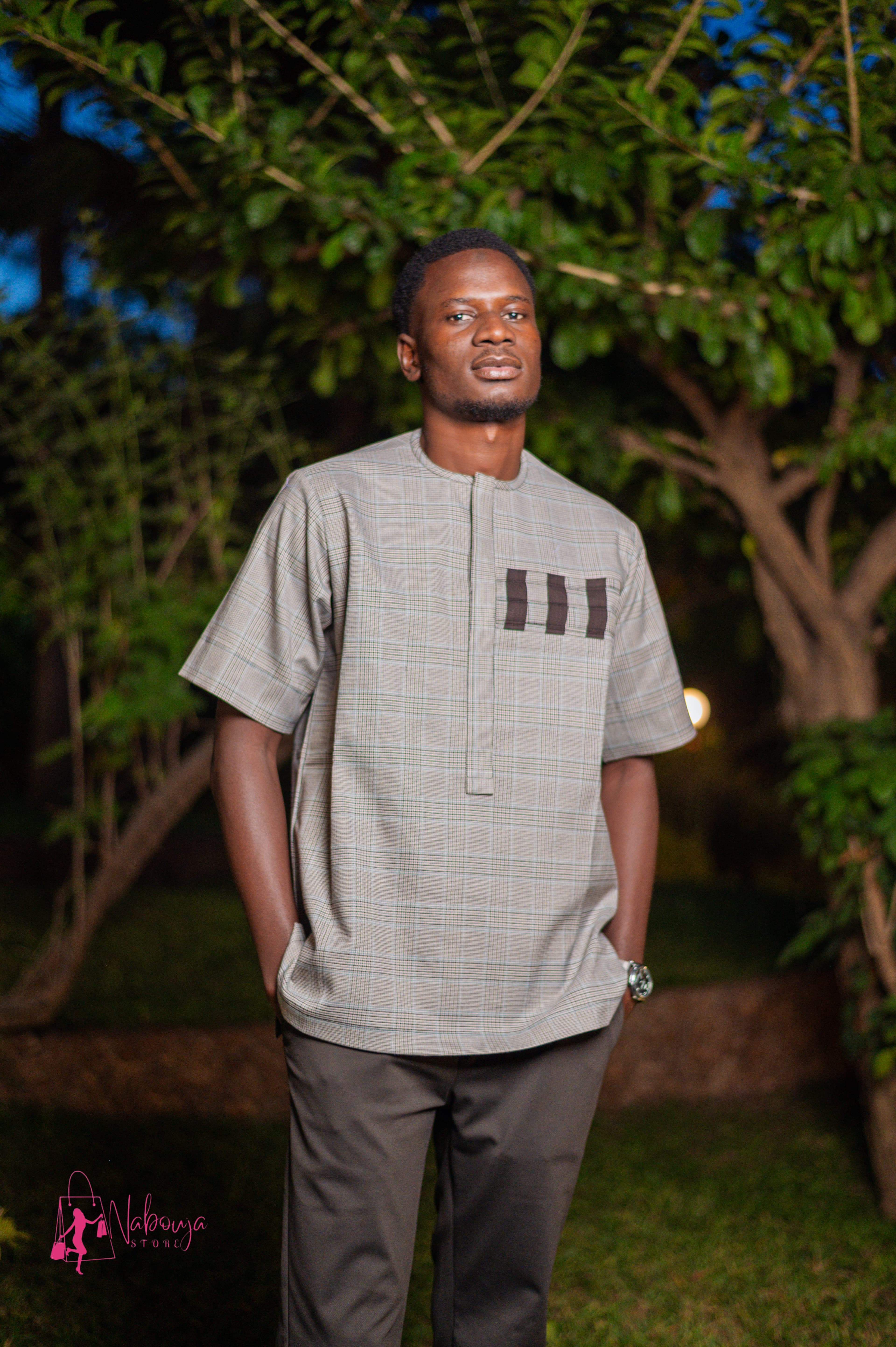 Chemise Gris Motif Prince de Galles